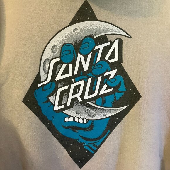 Santa Cruz Skateboards Mens Moon Screaming Hand Skate Hoodie Small Gray FA EXC - Picture 1 of 10